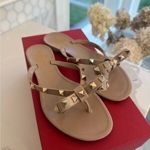 Valentino Nude Studded Women's Sandals
